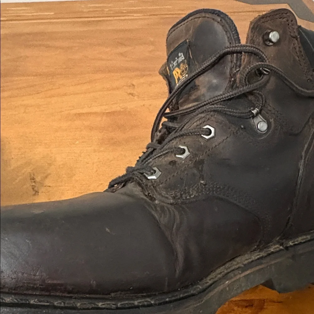 Timberland PRO Men's Dark Brown Leather Boots Size 14.5